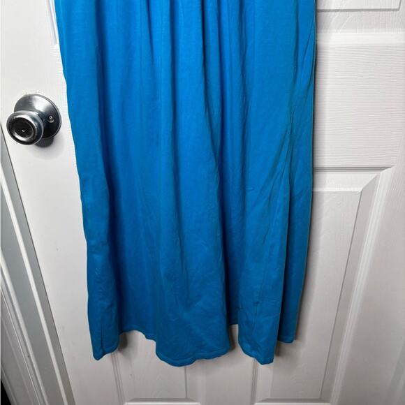 Victoria’s Secret Blue Halter Cotton Dress V Neckline Shelf Bra Medium - Picture 3 of 8